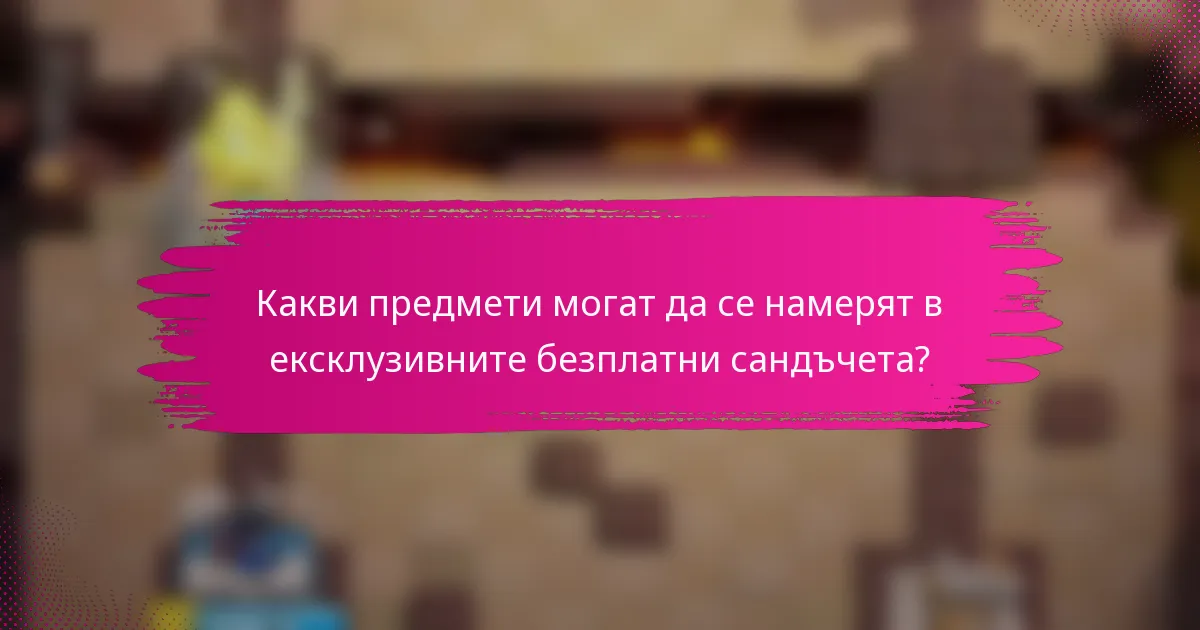 Какви предмети могат да се намерят в ексклузивните безплатни сандъчета?