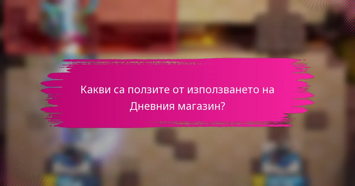 Какви са ползите от използването на Дневния магазин?